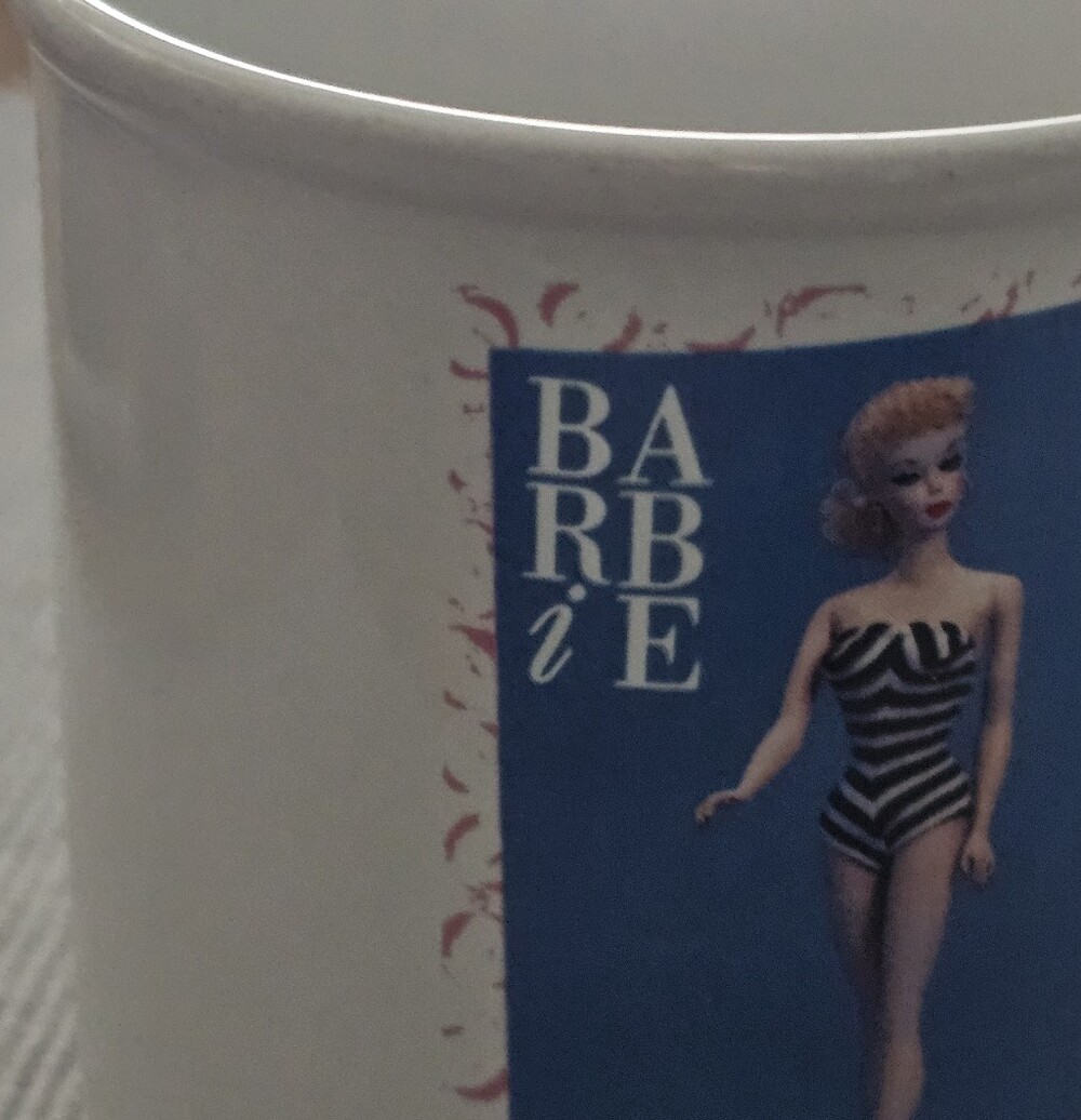 Barbie Vintage COLLECTIBLE  COFFE Mug  Double Sided With 2 Images